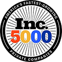 Inc. 5000 logo with the text "America's Fastest-Growing Private Companies" and "Inc. 5000" in bold letters on a circular background.